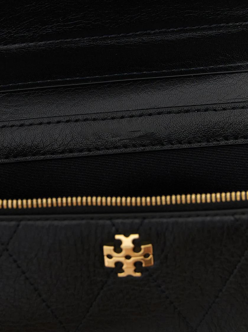 Mini‑Kasten‑Umhängegurt‑Tasche aus Leder mit doppelt‑T‑Logo und Kette